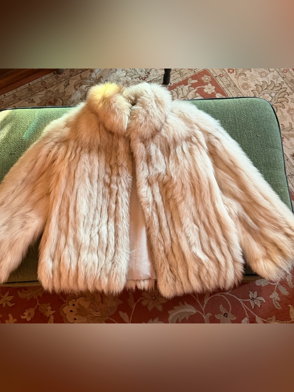 Saga Fox Fur Jacket -Luxurious Cream Fur Jacket - Women's Coat